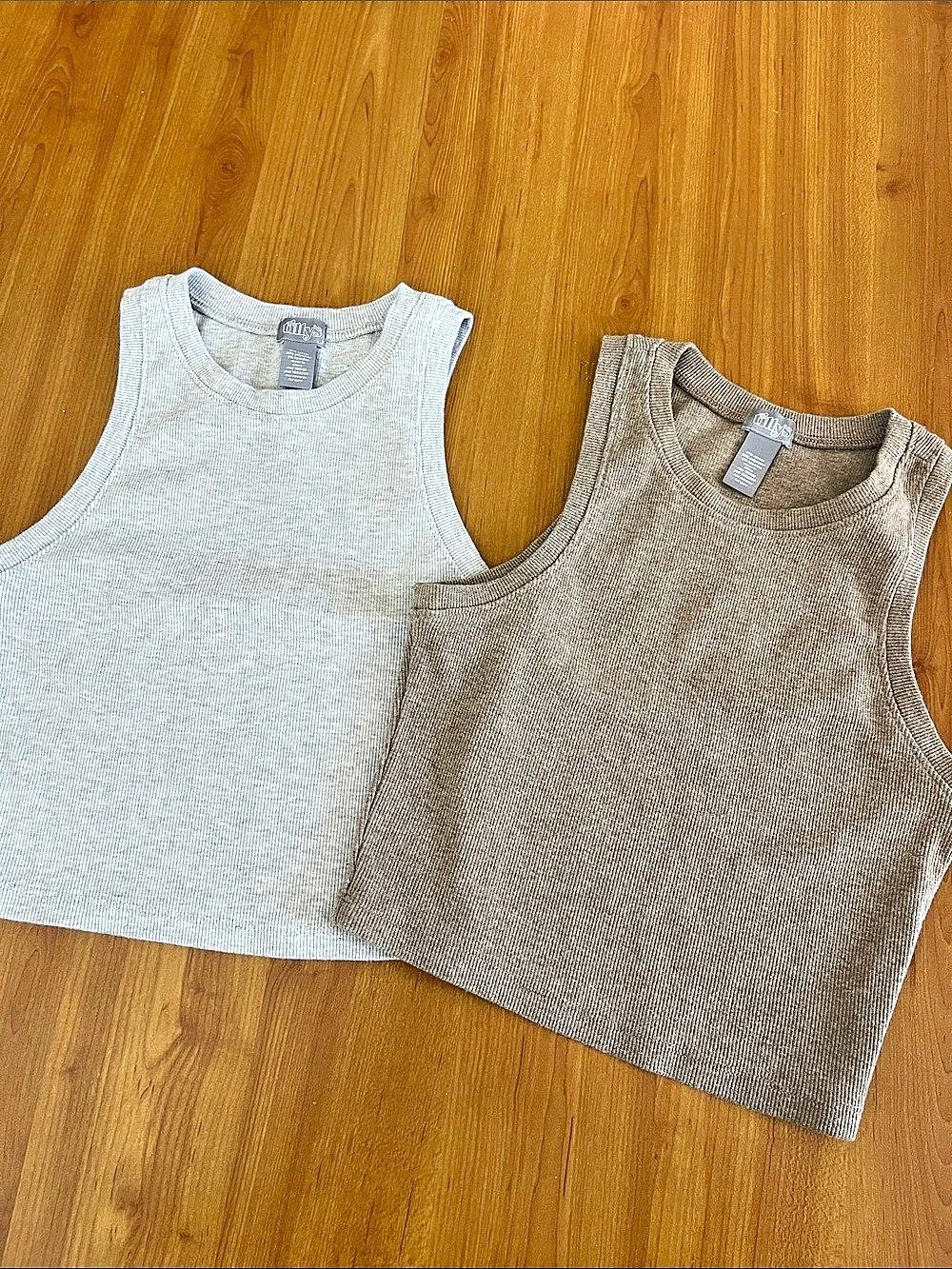 Tilly’s Ribbed Tank Top Set in Gray & Brown